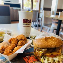 Habit Burger & Grill - Double Char with Cheese (xtra grilled onions) & Chicken Bites Bundle