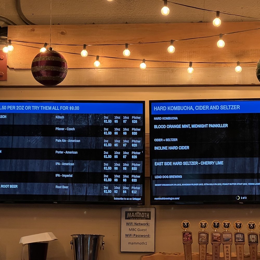 Mammoth Brewing - Beer menu 12/22 - Breweries Near Me - Mammoth Lakes, California Mammoth Brewing - Beer menu 12/22 - Breweries Near Me - Mammoth Lakes, California