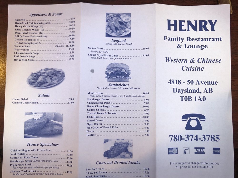 HENRY FAMILY RESTAURANT Updated August 2024 4818 50 Avenue