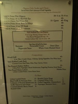 Menu photo 1 Barona Oaks Steakhouse Lakeside, CA