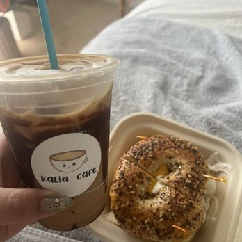 Kalia Cafe - White Rock on Everything Bagel + Cold Brew - Coffee & Tea Near Me - Kihei, Hawaii