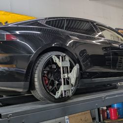 True Tread Tires - On The Rack for Wheel Alignment