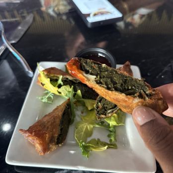 Fusion Vibes Kitchen + Lounge - Collard green egg rolls - African Near Me - Richardson, Texas