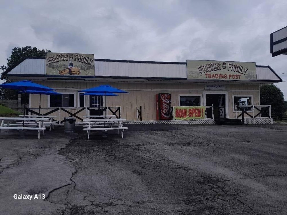 Friends and Fmaily Trading Post Burger and Dogs LLC Logo