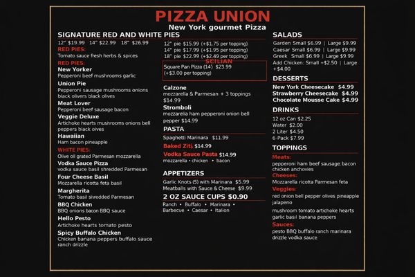 Menu photo 2 Pizza Union San Marcos, CA Menu photo 2 Pizza Union San Marcos, CA