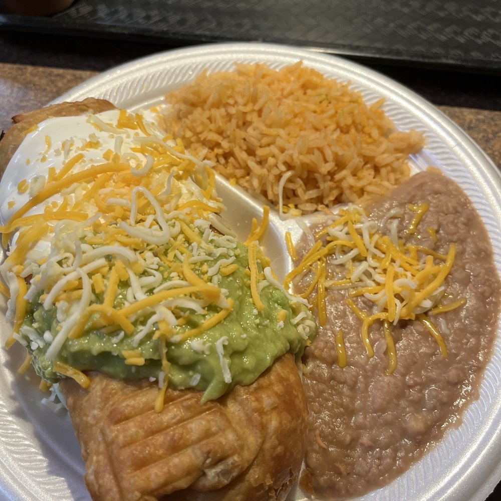 Papa Chevo's Taco Shop - Chicken Chimichanga with beans & rice - Mexican Near Me - Chandler, Arizona Papa Chevo's Taco Shop - Chicken Chimichanga with beans & rice - Mexican Near Me - Chandler, Arizona