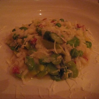 Chez Panisse - Fava bean and asparagus risotto with chorizo - New American Near Me - Berkeley, California Chez Panisse - Fava bean and asparagus risotto with chorizo - New American Near Me - Berkeley, California