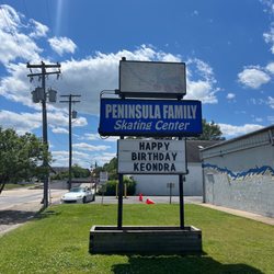 Peninsula Family Skating Center - The sign out front