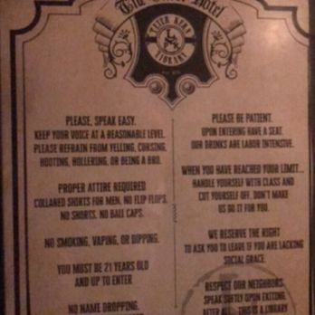 Peter Kern Library - Speakeasy rules - Speakeasies Near Me - Knoxville, Tennessee