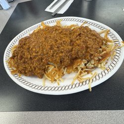 Waffle House - Spartanburg - My breakfast- triple hash browns/ Bert's Chili- delicious!