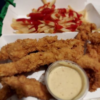 Jollibee - Chicken tenders with French fries and a peach mango pie. - Chicken Shop Near Me - Jamaica, New York
