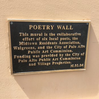 Midtown Poetry Wall - Public Art Near Me - Palo Alto, California Midtown Poetry Wall - Public Art Near Me - Palo Alto, California
