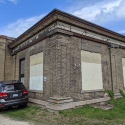 Historic Preston Electric Power House - The building is boarded up.