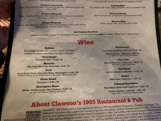 Menu photo 5 Clawson's 1905 Restaurant Beaufort, NC Menu photo 5 Clawson's 1905 Restaurant Beaufort, NC
