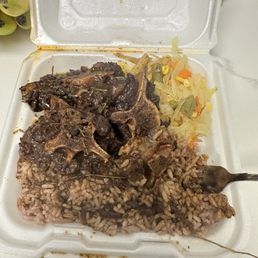Ox Tails , Rice beans and Cabbage