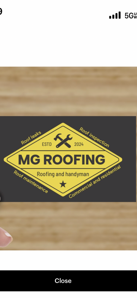 Slide of MG Roofing
