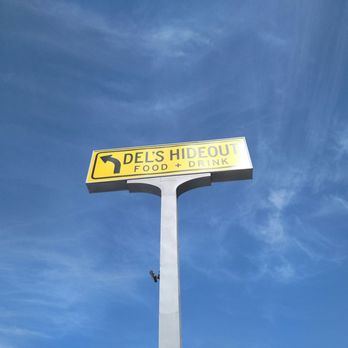 Del's Hideout - Highway sign - Barbeque Near Me - San Diego, California Del's Hideout - Highway sign - Barbeque Near Me - San Diego, California