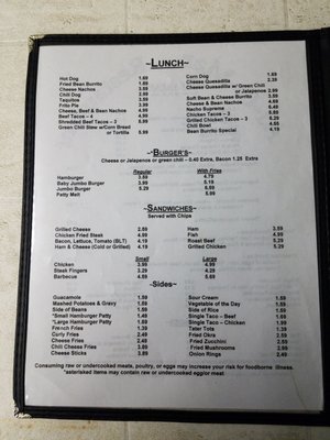 Menu photo 3 Al-O-Mar Restaurant Tularosa, NM
