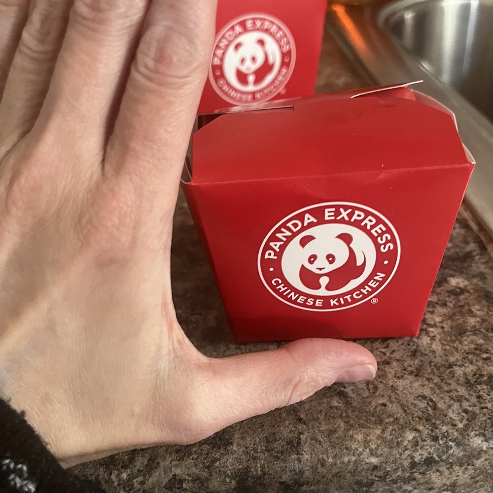 Panda Express - $7 side box. Had three pieces of beef and 3 pieces of broccoli - Chinese Near Me - Moline, Illinois