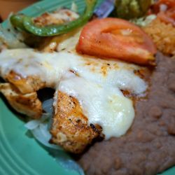 La Casita Mexican Restaurant - Tampiquena with chicken . (also comes with 3 tortillas not pictured here)