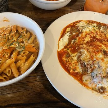 Angelina's Tavern - Eggplant rollatini and penne vodka - Bars Near Me - South Plainfield, New Jersey