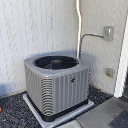 KD Heating & Air Conditioning - Fresh Ruud AC condenser with a clean copper line set and properly insulated suction line. Spokane summer ready.