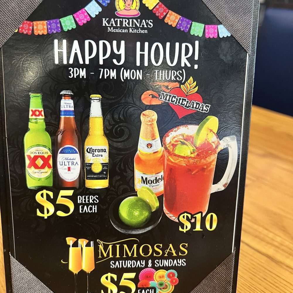 Katrina's Mexican Kitchen - Happy hour drinks menu - Mexican Near Me - Artesia, California