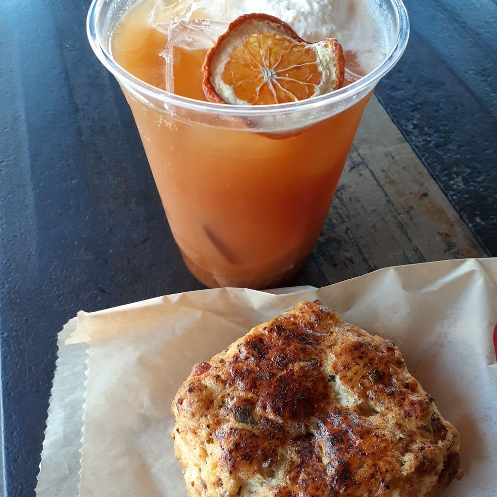 Equator Coffees - Seasonal "Fogsicle" iced tea drink, and bacon cheddar scone - Coffee & Tea Near Me - Mill Valley, California Equator Coffees - Seasonal "Fogsicle" iced tea drink, and bacon cheddar scone - Coffee & Tea Near Me - Mill Valley, California