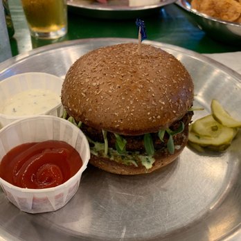 Rodeo Goat - Billy (veg burger). Pretty expensive for a little burger with no fries - Burgers Near Me - Houston, Texas