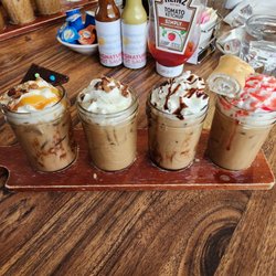 Sherwood Oaks Waffle Cafe - Coffee flights are tasty but they don't have latte flights right now.