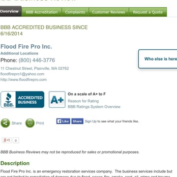 Flood Fire Pro - Check out our A+ rating at Better Business Bureau - Damage Restoration Near Me - Franklin, Massachusetts