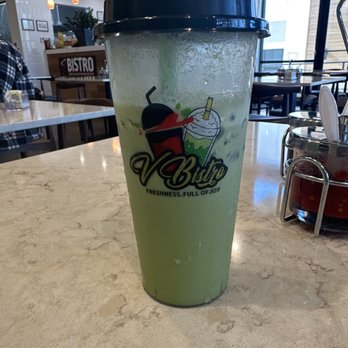 V Bistro - Green matcha milk tea - Vietnamese Near Me - Conroe, Texas