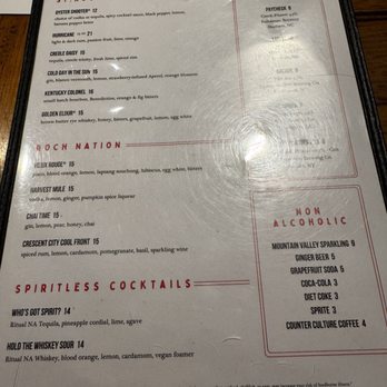 St. Roch Fine Oysters + Bar  - Menu 1.28.26 - New American Near Me - Raleigh, North Carolina