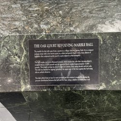 Oak Court Mall - Close up of the information on the sphere.