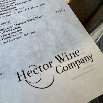 Hector Wine Company - the menu of the restaurant - Wineries Near Me - Hector, New York