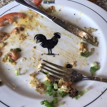 Cafe Mimosa - I forgot to take a picture of my dish. This is what remains. And the potatoes are HUGE! - Breakfast & Brunch Near Me - San Clemente, California
