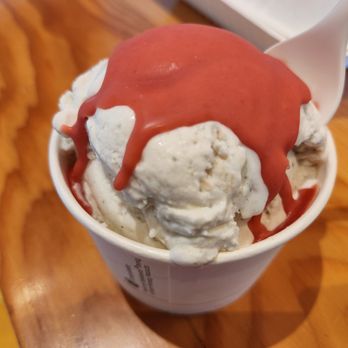 Molly Moon's - Honey lavender w/ vegan strawberry hard shell - Ice Cream & Frozen Yogurt Near Me - Seattle, Washington Molly Moon's - Honey lavender w/ vegan strawberry hard shell - Ice Cream & Frozen Yogurt Near Me - Seattle, Washington