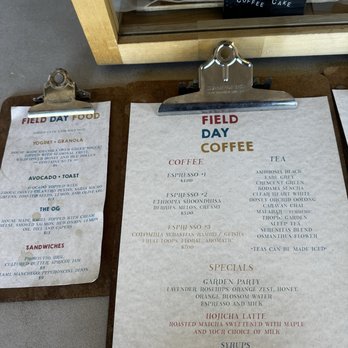 Field Day Coffee - Menu - Coffee & Tea Near Me - San Luis Obispo, California