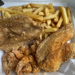 Seafood combo with shrimp and tilapia