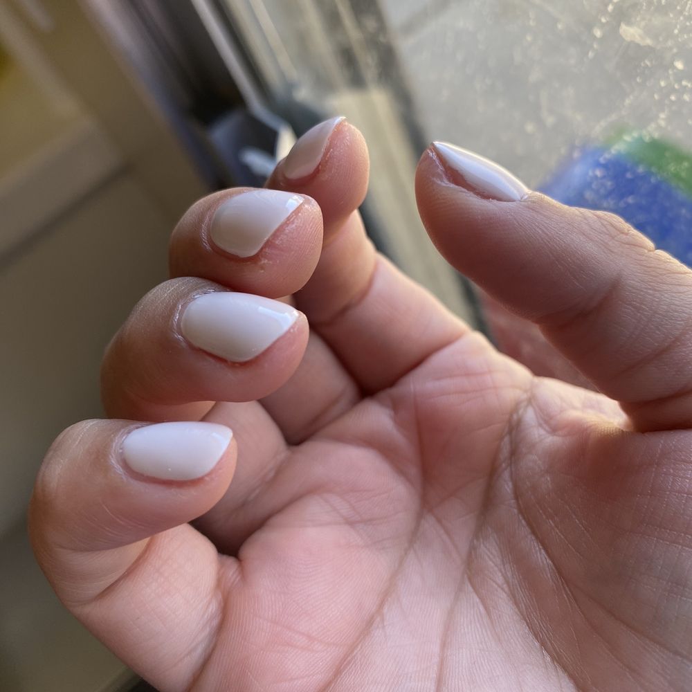 Nails Boutique - You can see the small cuts under my nails (middle finger) where she started cutting my skin - Nail Salons Near Me - Buena Park, California