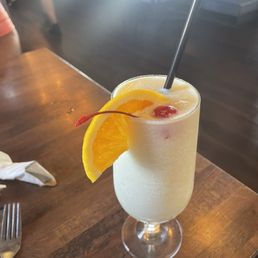 Piña colada made with a mix. Piña colada made with a mix.