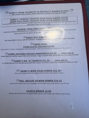 Menu photo 7 Gabby's Diner Milan, NM