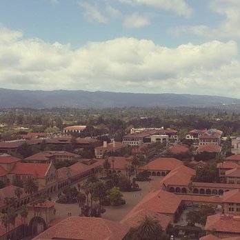 Hoover Tower - the main quad and Memorial Church is east of the tower.  you can see the engineer quad in the far distance - Landmarks & Historical Buildings Near Me - Stanford, California