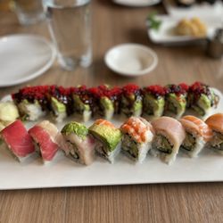 Sushi Joa Restaurant - Rainbow Roll and
Caterpillar Roll - too beautiful to eat!!