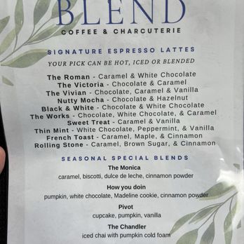 The Blend - Menu November 2024 - Coffee & Tea Near Me - Thomasville, North Carolina