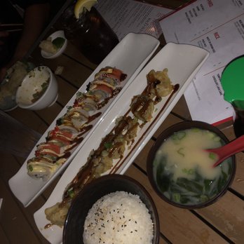 Sushi Rock - You Shook Me All Night Long, Tornado, sushi rice, miso soup (from top to bottom) - Sushi Bars Near Me - Arlington, Virginia Sushi Rock - You Shook Me All Night Long, Tornado, sushi rice, miso soup (from top to bottom) - Sushi Bars Near Me - Arlington, Virginia