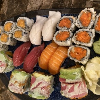 Kyo Sushi - Fantastic roll, spicy salmon with crunch, E19. Spicy Tuna with Crunch, various sushi - Sushi Bars Near Me - Frederick, Maryland