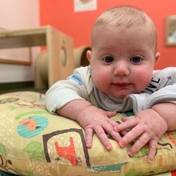 Little Green Treehouse - Some babies find tummy time totally relaxing!