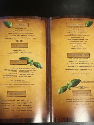 Menu photo 1 La Bella Tavola Gonzales, TX