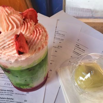 Cafe Nagomi - Raspberry Matcha Latte Einspañnar $8.50 and Chestnut mochi (Kuridaifuku) $4.90 - Coffee & Tea Near Me - San Francisco, California Cafe Nagomi - Raspberry Matcha Latte Einspañnar $8.50 and Chestnut mochi (Kuridaifuku) $4.90 - Coffee & Tea Near Me - San Francisco, California